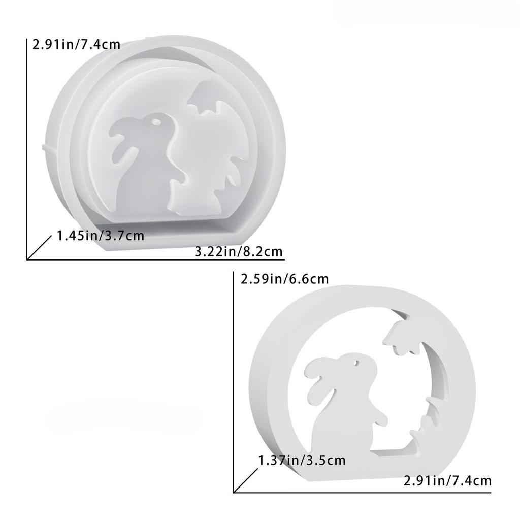 DIY Wielkanocny Króliczek Pusty Świecznik Forma Żywiczna Ozdoba na Biurko Gipsowa Silikonowa Forma Dekoracja Domu