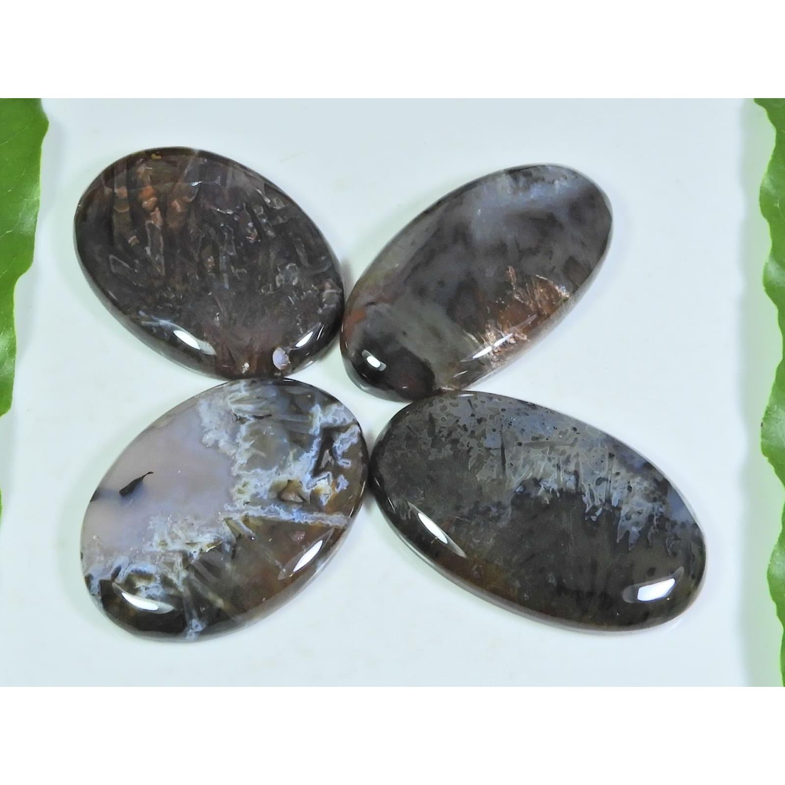 

270Cts. Натуральный турецкий агат в виде палочки, овальный кабошон, россыпной драгоценный камень, лот из 4 штук A-201