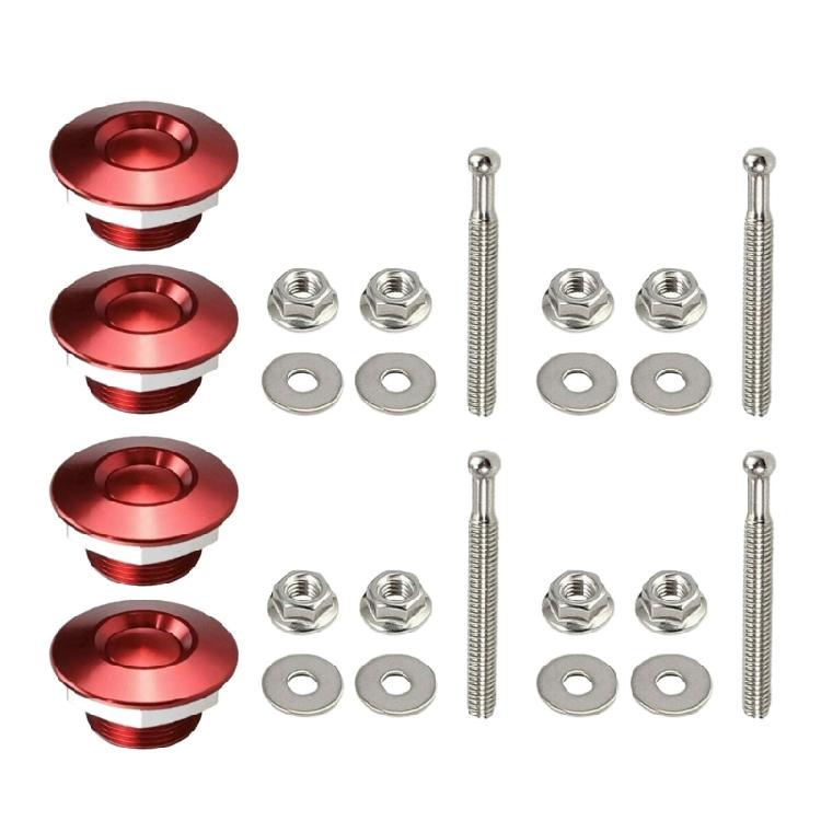 4Pcs Lock Clip Quick Release Fasteners Lock Quick Hood Pins Lock Car Bumper Hood Pin Lock Vehicle Hood Pins красный