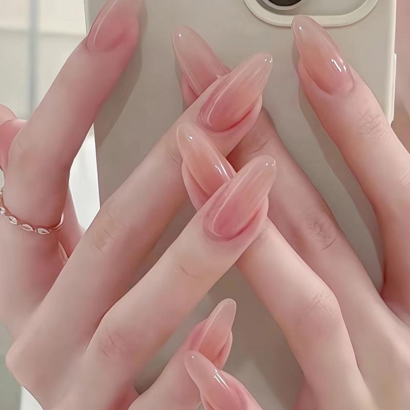 Huan Huan Ganlu Temple Pure Ice White Detachable Manicure Nails M (For Larger Hands)