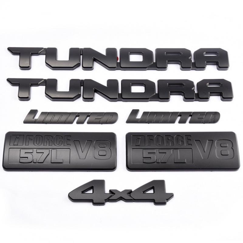 

Наклейка Toyota Tundra: Чорні емблеми SR5, V8, 1794 для задньої частини та дверей