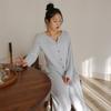Mellanijoi Mj_Minimal Button Pajama Two-Piece Set_Blue