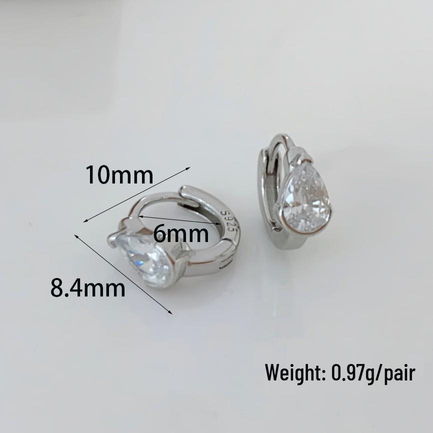 Orecchini a goccia in Argento Sterling S925 con Zircone Quadrato - Gioielli per Orecchie Trendy di Lusso Leggero 2026 per Donne
