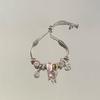 Minimalist Bear Butterfly Charm Beaded Bracelet With Rhinestones For Women And Men