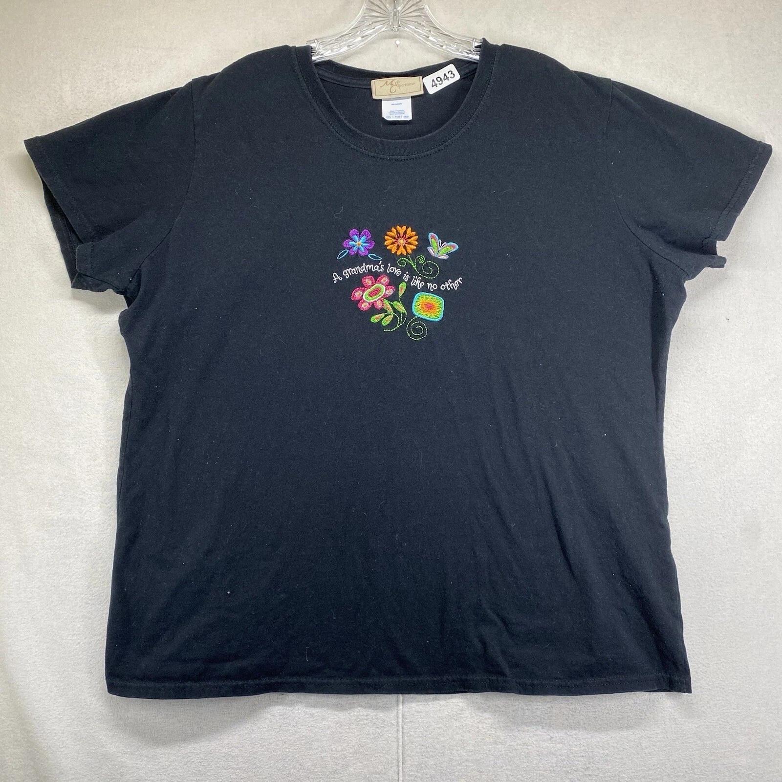 Vintage Grandma T Shirt Embroidered “A Grandma’s Love Is Like No Other” Black XL L