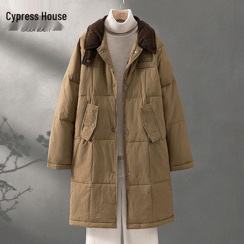 

Women s Korean Style Patchwork Lapel Padded Winter Coat L