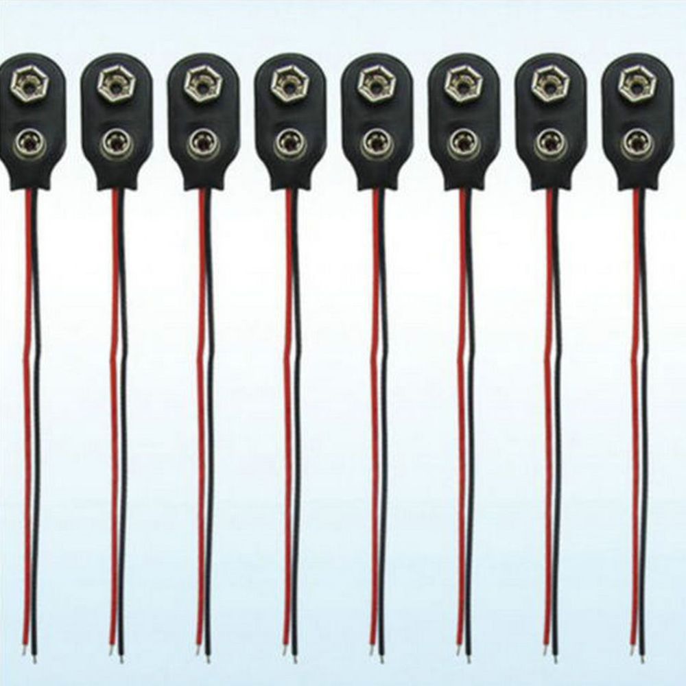 

9volt 10Pcs Hard Shell Save Power Wire Tools Plug Connector Snap on Buckle Battery Holder Clip