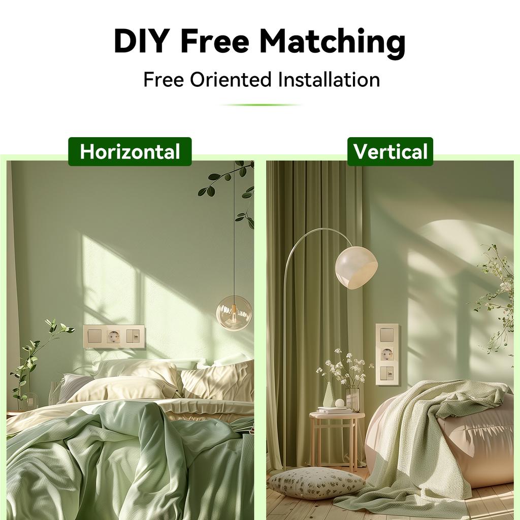 BSEED Mechanical Button Light Switches 1/2/3Way Half TV RJ45 ST Plug EU FR Wall Sockets USB Type-c Ports DIY Parts Glass Frames