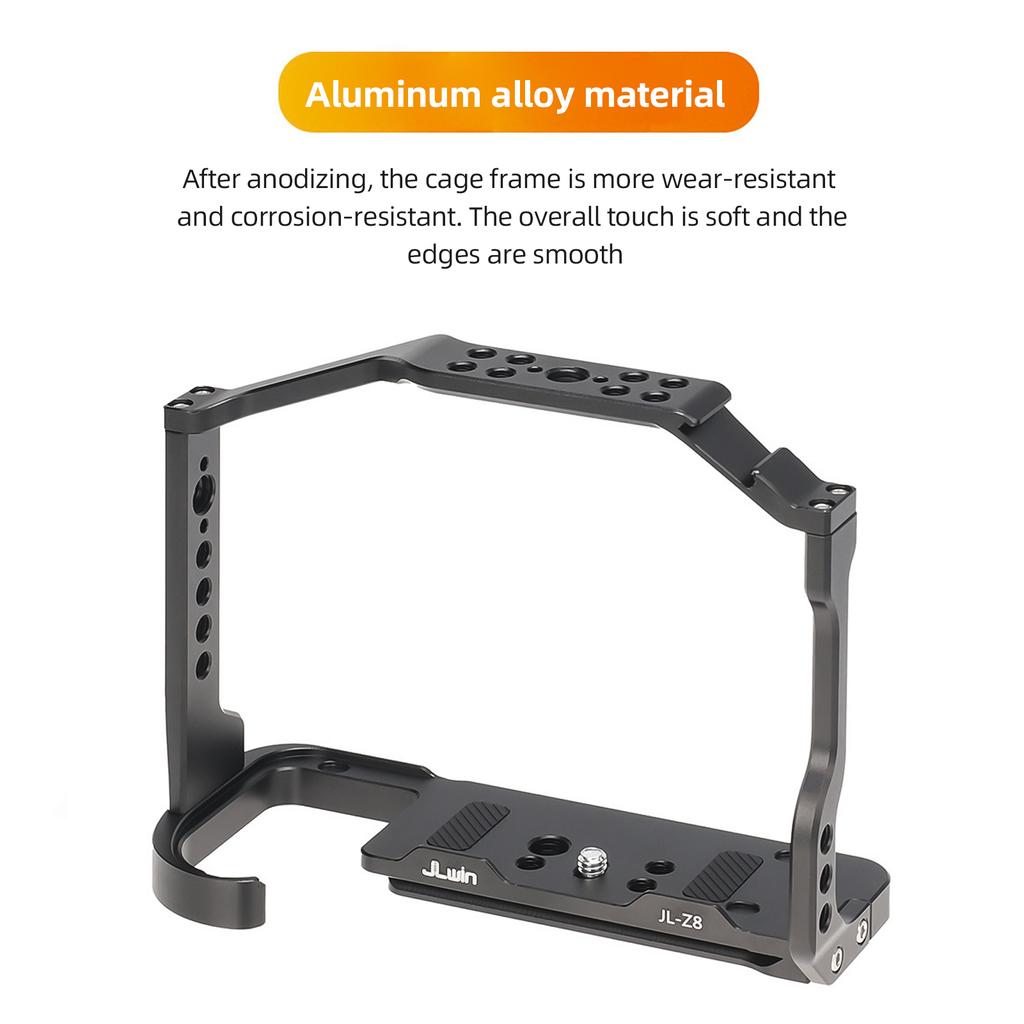 JLwin JL-Z8 Camera Cage Aluminum Alloy Camera Video Cage with Magnetic Wrench Slot Cold Shoe Mount