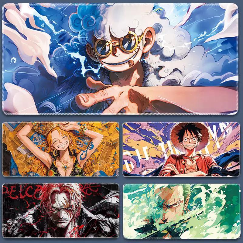 Cartoon ONE PIECE Leather Mouse Pad Large Monkey D. Luffy Roronoa Zoro Keyboard Pad Anime Peripheral Table Pad Non-slip Mouse Pad for Boys and Girls