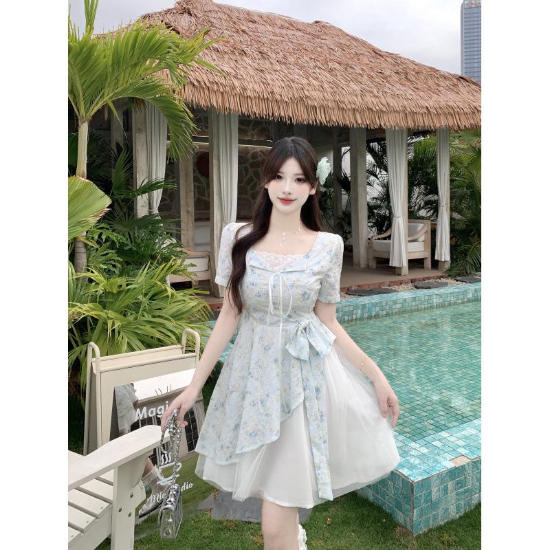 Princess Style Plus Size 2026 Sweet Summer Mesh Bow Dress