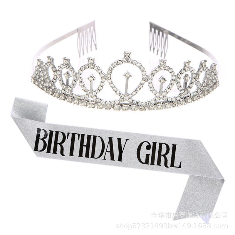 Birthday Party Sash and Headband Set - Photo Booth Prop for Celebration