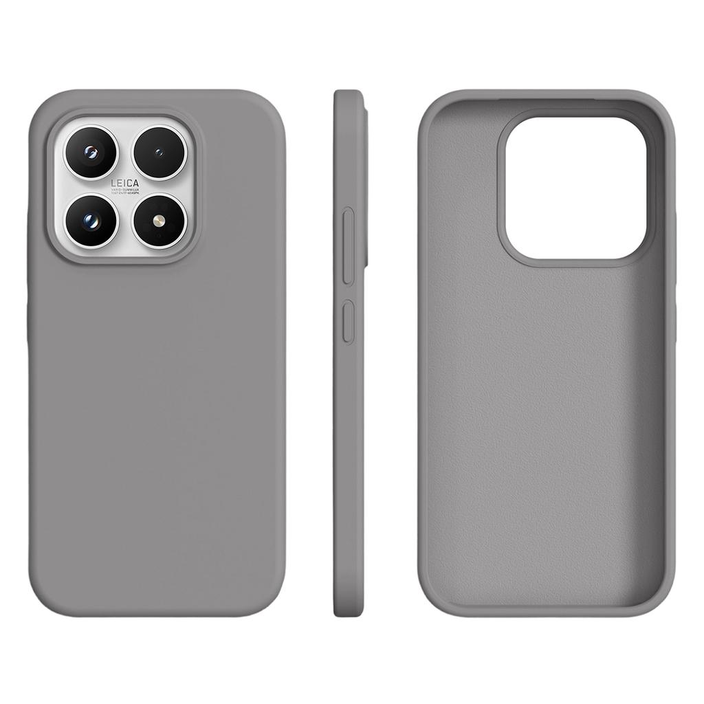 Per Xiaomi 17 Custodia Ultra Sottile in Silicone Liquido + Cover in PC con Pulsante di Controllo Touch per Fotocamera