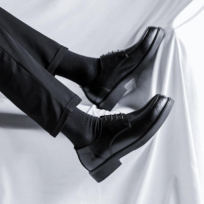 Wide Head Leather Shoes Men'S Business Dress Youth British Casual Men'S Work Suit Wedding Groom Shoes 85675-R