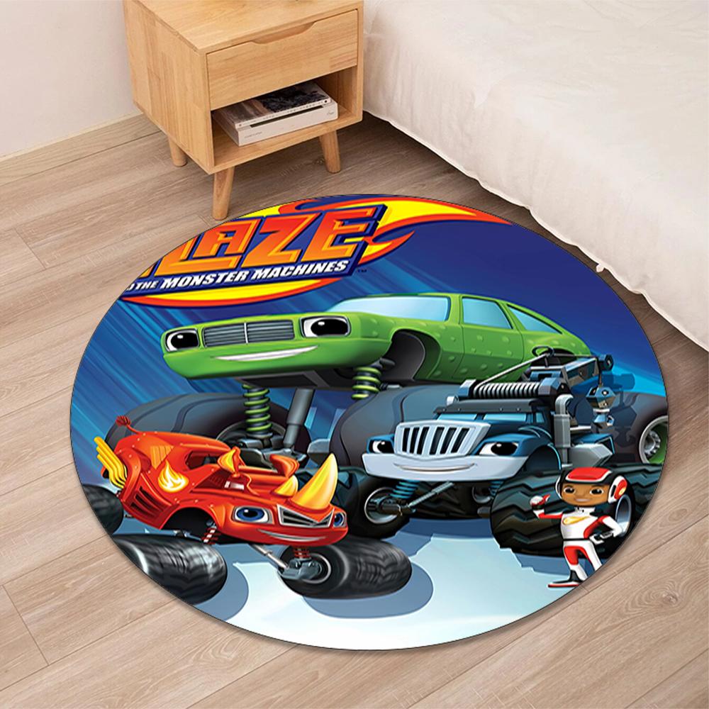 Truck Printed Round Rug Carpet Chair Rug Area Rug Entryway Doormats,for Office Chair Living Room Bedroom Kitchen Room.
