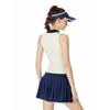 Women's Seamless Half-Zip Polo Sports Vest with Built-in Bra
