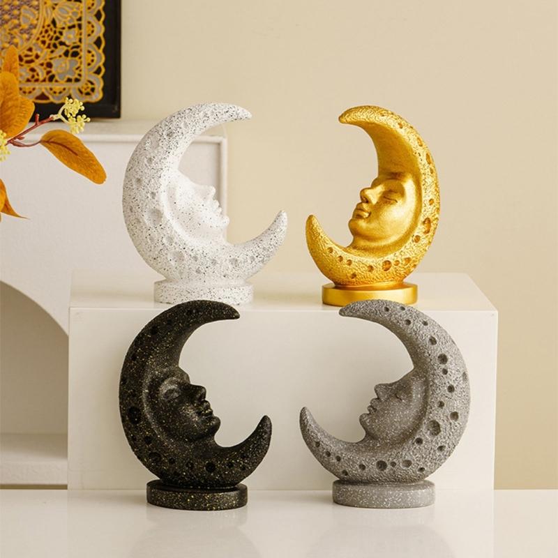 Resin Moon Statue Moon Goddess Sculptures Collectible Figurines Decorative Objects Table Ornament Office Home Decors