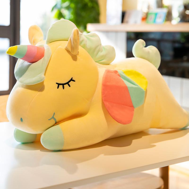 

Unicorn Plush Toy Animal Gift For Kids Soft Short Plush Sleep Pillow 30cm жовтий