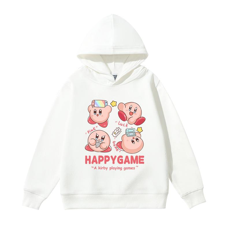 Autumn Kirby Pattern Printed Hoodies Fashionable Casual Sports Long Sleeved Children's Girl Hooded Sweatshirts