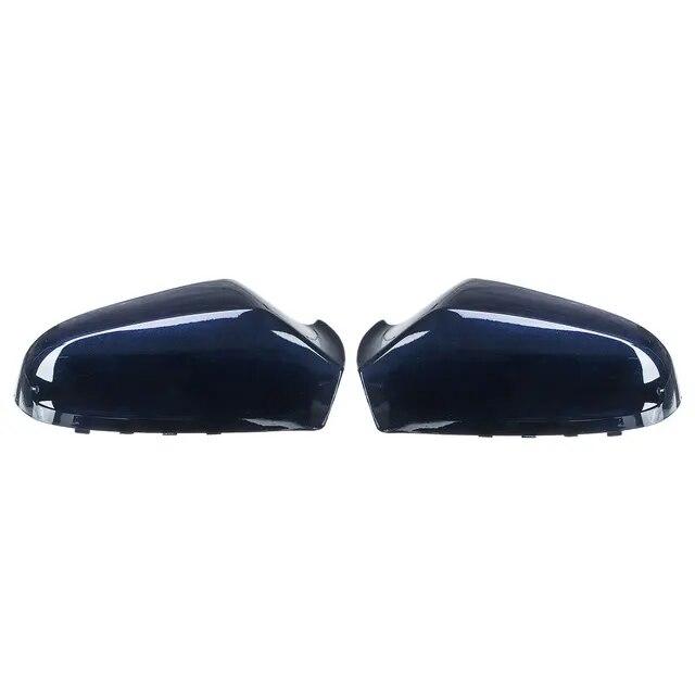 Aspect fibră de carbon/Capac albastru pentru oglinda retrovizoare pentru aripa ușii laterale a mașinii pentru Opel Vauxhall Astra H 2004-2013 Capac capac pentru oglinda retrovizoare
