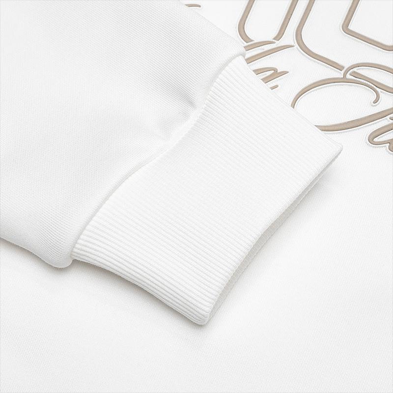 Fila Classic Versatile Fleece Hooded Sweatshirt Women Tops Cloud-Mushroom-White F11W519218FWT