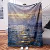The Thames At Dusk with Boats On The Water - Themed Blanket - Comfortable Flannel Fabric Hypoallergenic Suitable for All Seasons -
