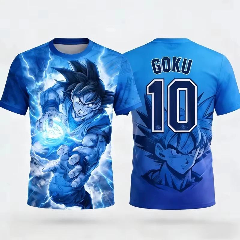 2026 New Adult Men s Dragon Ball Goku 3D Printed Football Jersey T-Shirt Kids Anime T-Shirt Special S