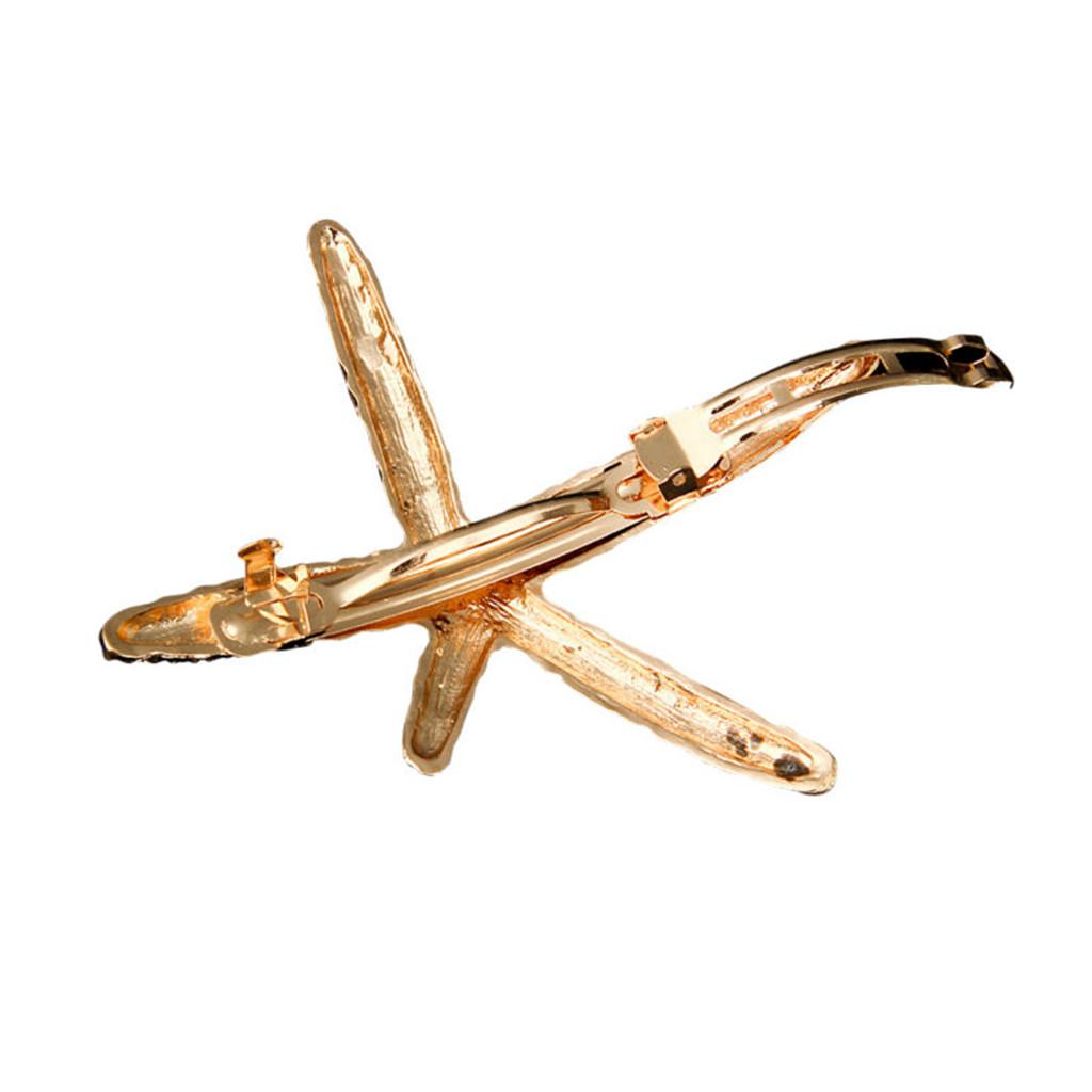 Starfish Shape Hair Clip Alloy Luxury Hairpin Barrette Hair Accessories for Wedding Party Women