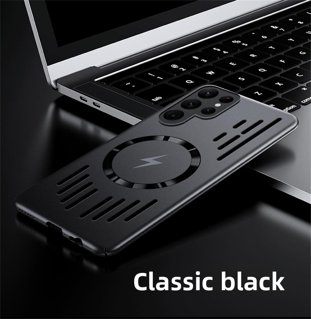 Wärmeableitende magnetische Handyhülle für Samsung Galaxy S25 FE Edge S26 S24 Ultra S23 S22 Plus für Magsafe Harte PC-Rückseite