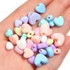 100pcs/lot Mixed Color Heart Shaped Beads Big Hole Loose Spacer Acrylic Beads For DIY Charms Bracelet Necklace Jewelry Wholesale