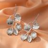 Leaf Stylish Silver Earrings Modern Alloy Chic Feminine Jewelry For Women