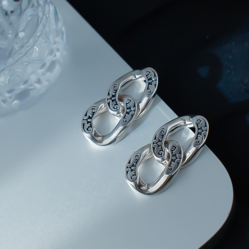 

Autumn/Winter Tangcao Flower Tassel Earrings - Niche Link Design Studs