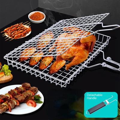 304 Edelstahl BBQ Mesh Antihaft-Grillkorb Grill Mesh-Matte Fleisch Gemüse Steak Picknick Party Barbecue-Werkzeug