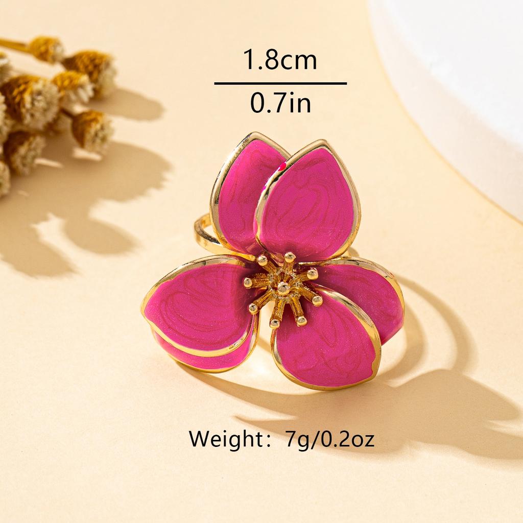 Een Open Ring voor Dames met Bloemenpatronen in Verschillende Kleuren om uit te Kiezen, een Kleurrijke en Modieuze Open Ring Geschikt voor Dagelijks Gebruik en Vakantie