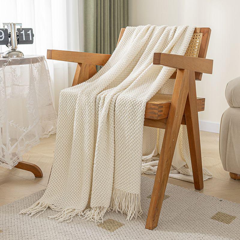 G5Z Luxuriöses Wollsofa & Nickerchen-Decke - Einfarbige, Ins-Stil, Schal-Überwurf, Bettende-Dekoration