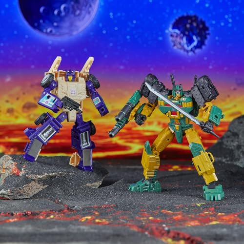 Transformers Legacy United Doom & Destruction Collection, Bludgeon & Rukus, Mayhem Attack Squad Conversion Action Figure 2-Pack, Ages 8+ [Amazon Exclu
