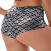 Women's Fish Scale Performance Shorts: Shiny Sequin-like Clubwear for Pole Dance, Mermaid Costume & Festive Swimwear