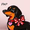 Zinc Alloy Brooch Decorative Enamel Dachshund Design Lapel Pin Textured Sweater Dress Suit Badge Versatile Outfit Accessory