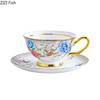 BRPeony Kwiat Ceramiczny Kubek Spodek Retro Popołudniowa Herbata Filiżanka do Kawy Zestawy Spodków Zestaw Kubków dla Pary Domowe Kreatywne Naczynia do Picia Kubki Domowy PrezentEY
