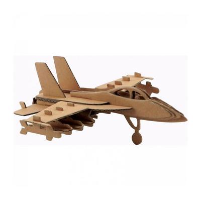 Maquete de avião em cartão - Castanho - 16,5 x 17,5 x 6 cm