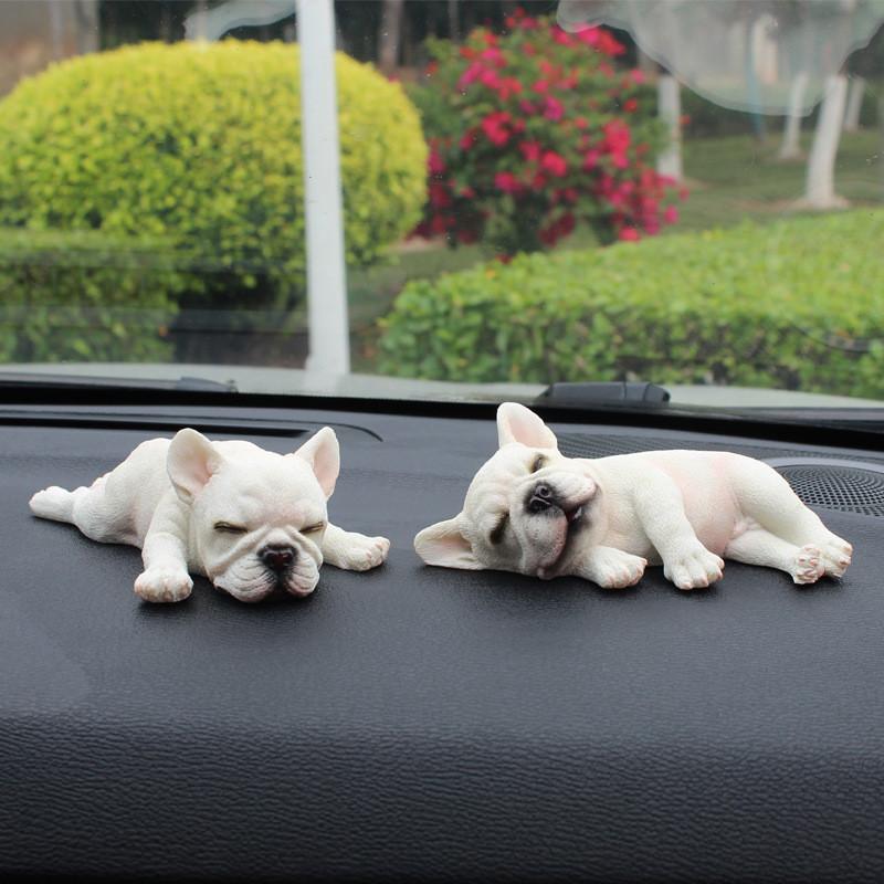 French Bulldog Resin Car Ornament Cute Animal Model For Party And Anniversary Gifts