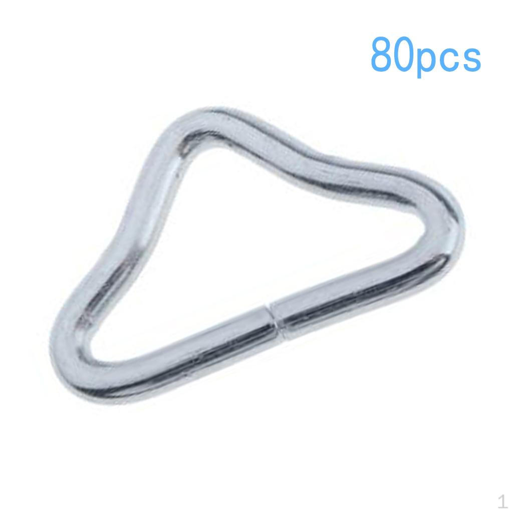 80x Triangle Rings V-rings for Straps Trampoline Mat Accessories