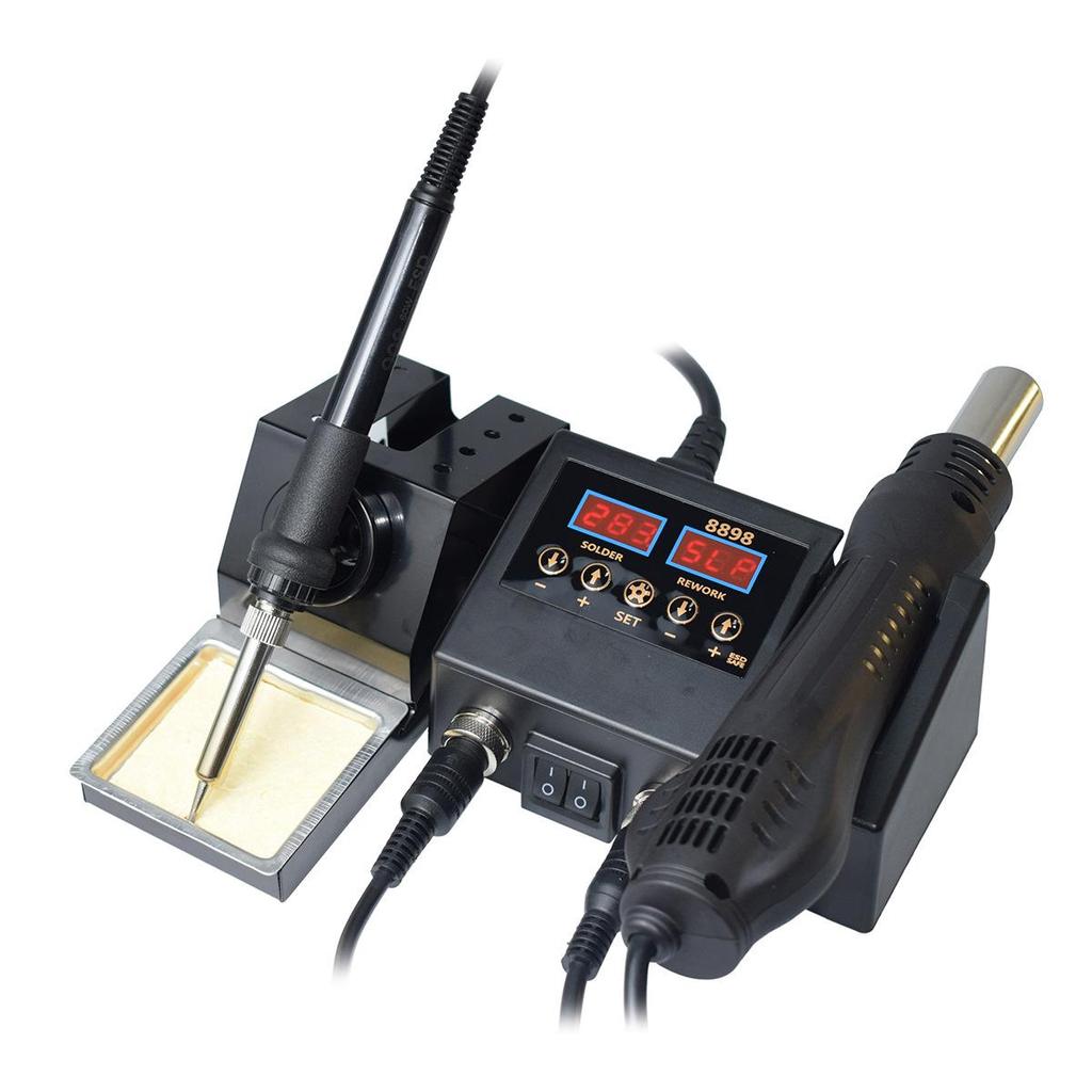 Soldering Station Digital Temperature Adjustable 2 In 1 SMD Solder Iron Hot Air Heat Gun Welding Rework For PCB IC Repair Tools
