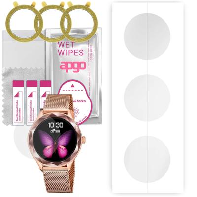 3x Apgo Hydrogel Screen Protector for Lotus Smartwatch 50036/1, Hydrogel Film, with Positioning Layer Easy Installation