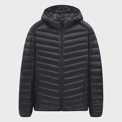 Leichte Kapuzen-Daunenjacke für Herren - Kurzer Stehkragen, Lässig und Warm für den Winter