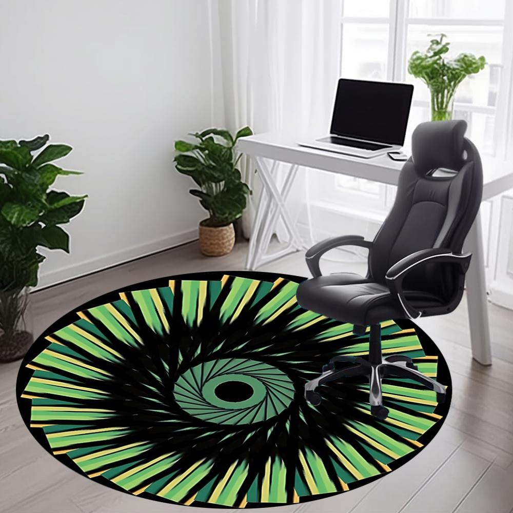 1pc Abstract Pattern Carpet, Round Non Slip Durable Large Size Office Carpet, Suitable for Office