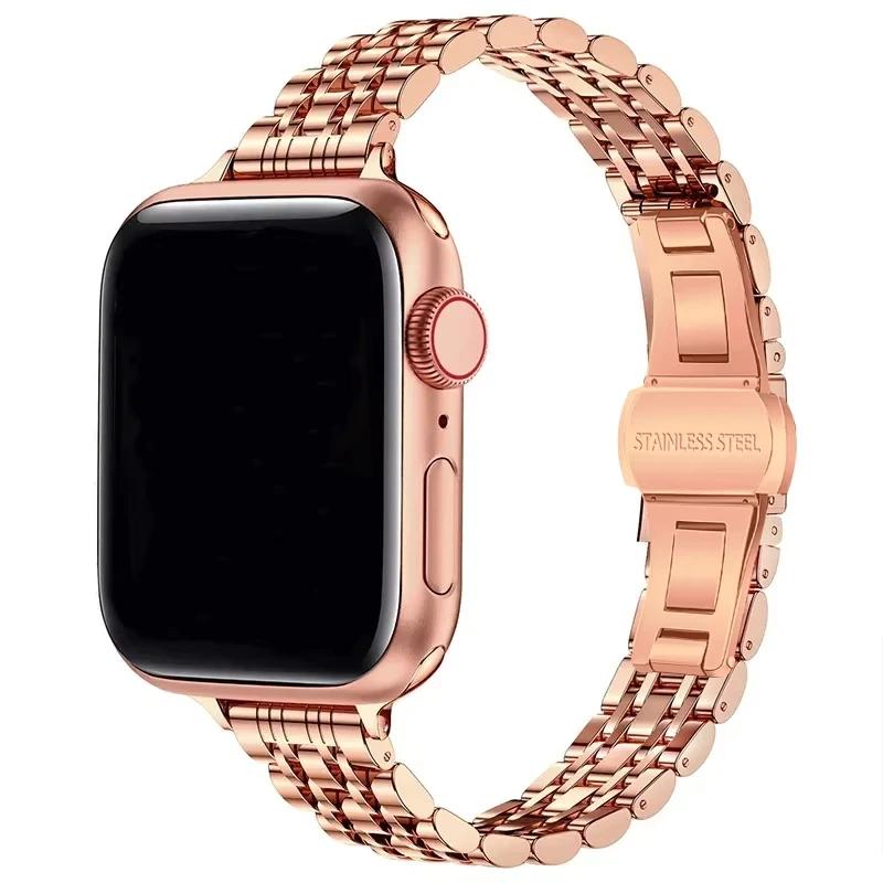 Stainless Steel Strap For Apple Watch Ultra 2 Band 49mm 42mm 46mm Metal Bracelet iWatch Series 10 9 8 7 6 5 4 3 Women 45mm 41mm