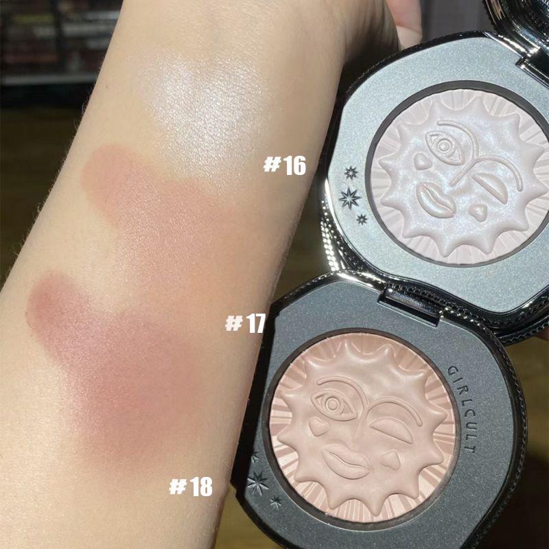 Girlcult Make-up Blusher Contour Highlighter Schattige Make-up Dierproefvrije Poeder Blusher Gezicht voor een Glanzende of Matte Finish