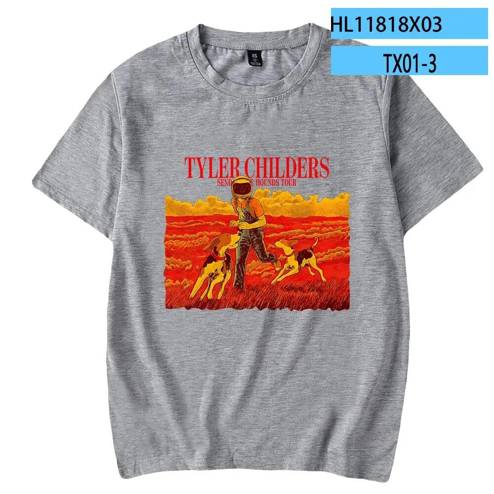 Tyler Childers Merch 2023 Send in the Hounds Tour Tričko Unisex Tričko s krátkým rukávem Tričko Dámské Tričko Unisex Módní Oblečení Unisex