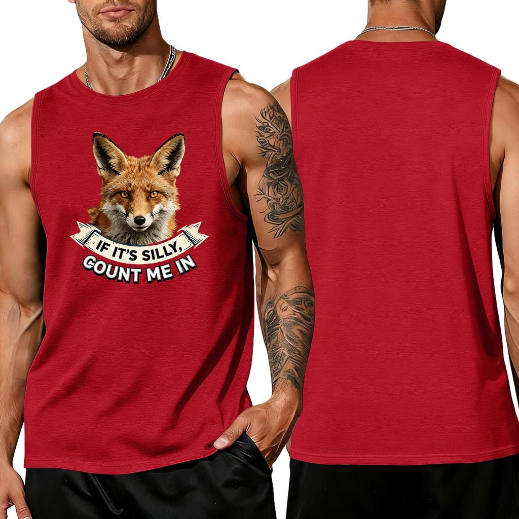Men's Funny Animal Saying Tank Top - Loose Fit Breathable Summer Vest for Gym and Street